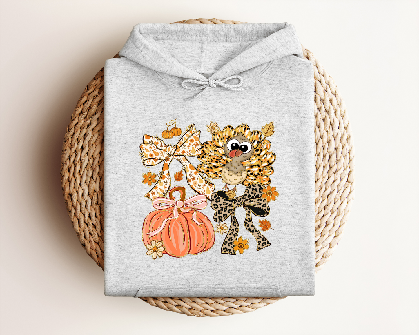 THANKSGIVING TURKEY AND PUMPKIN HOODIE