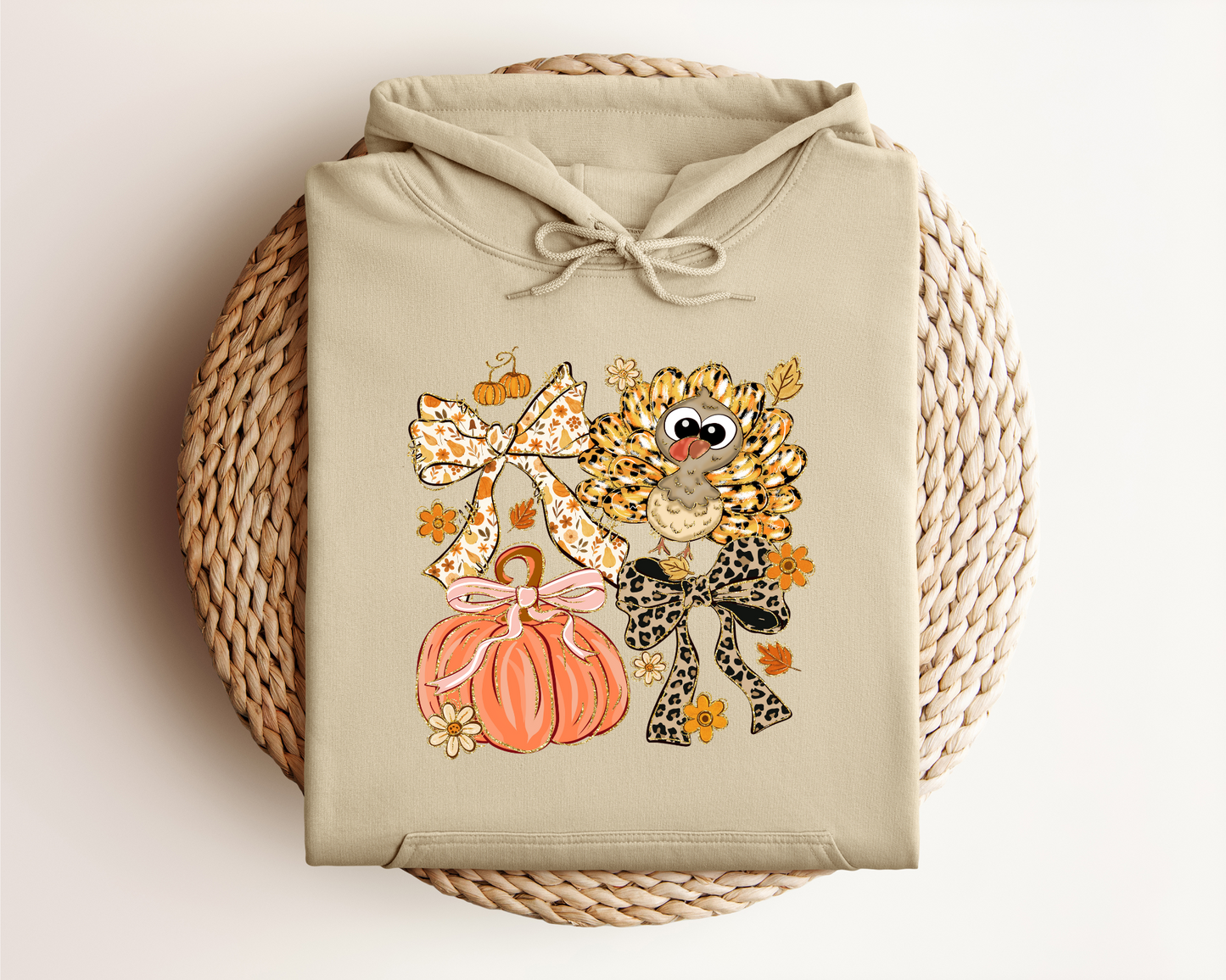 THANKSGIVING TURKEY AND PUMPKIN HOODIE