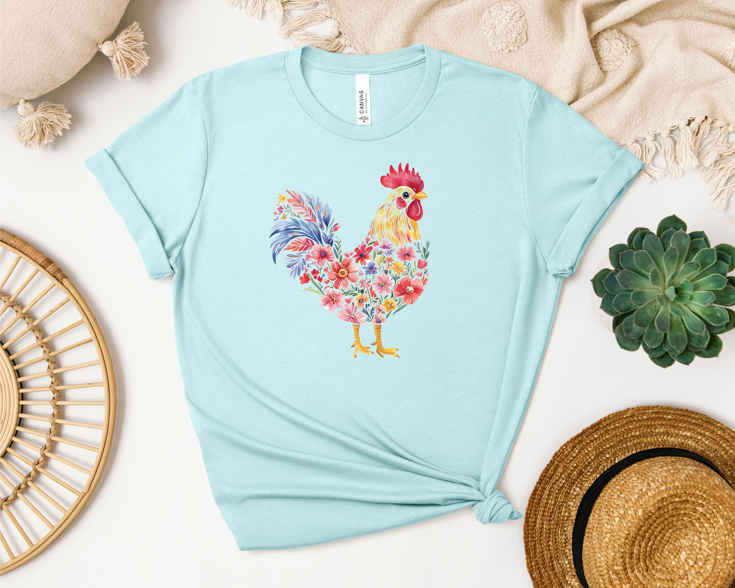 *NEW* FLORAL CHICKEN SHIRT