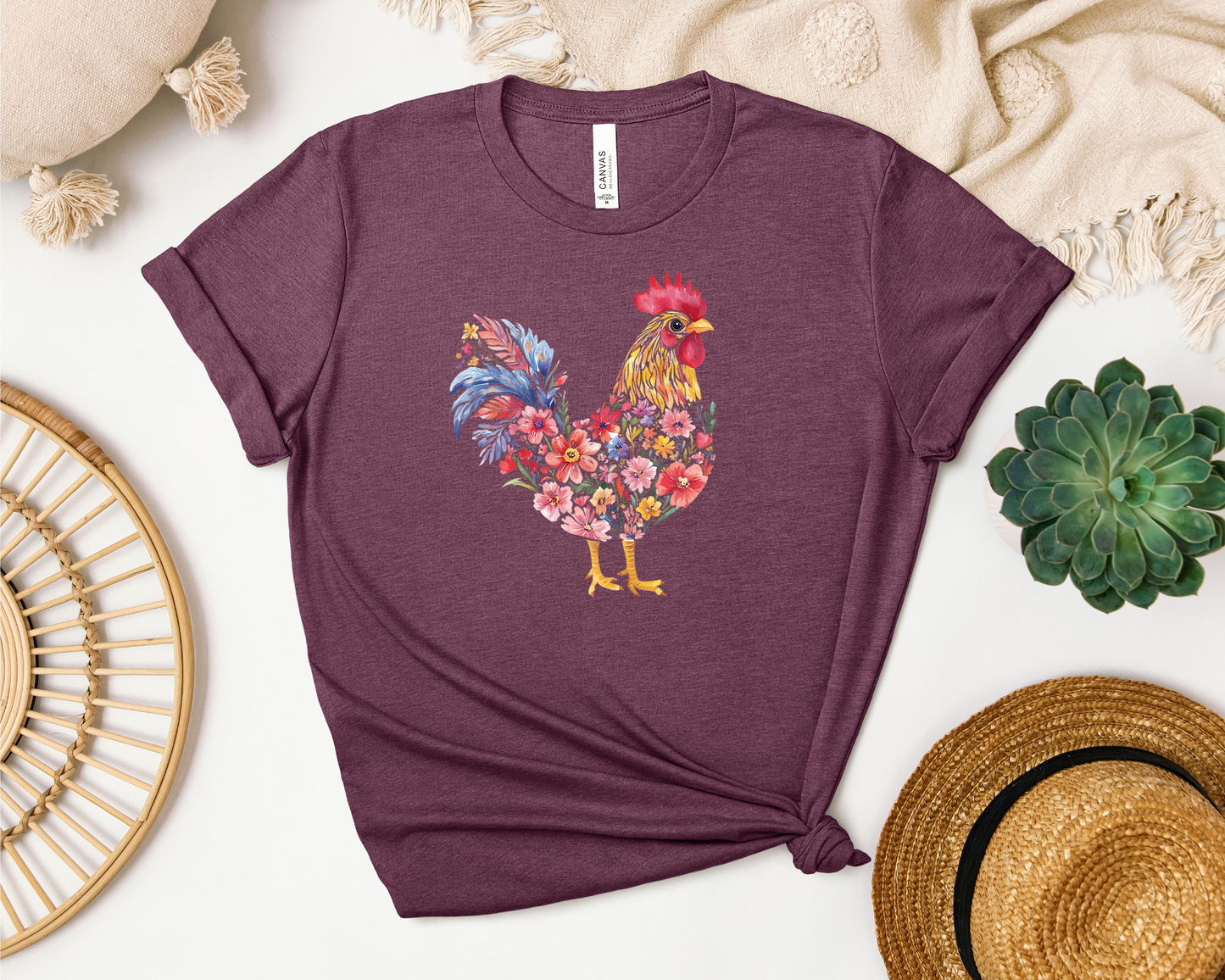 *NEW* FLORAL CHICKEN SHIRT