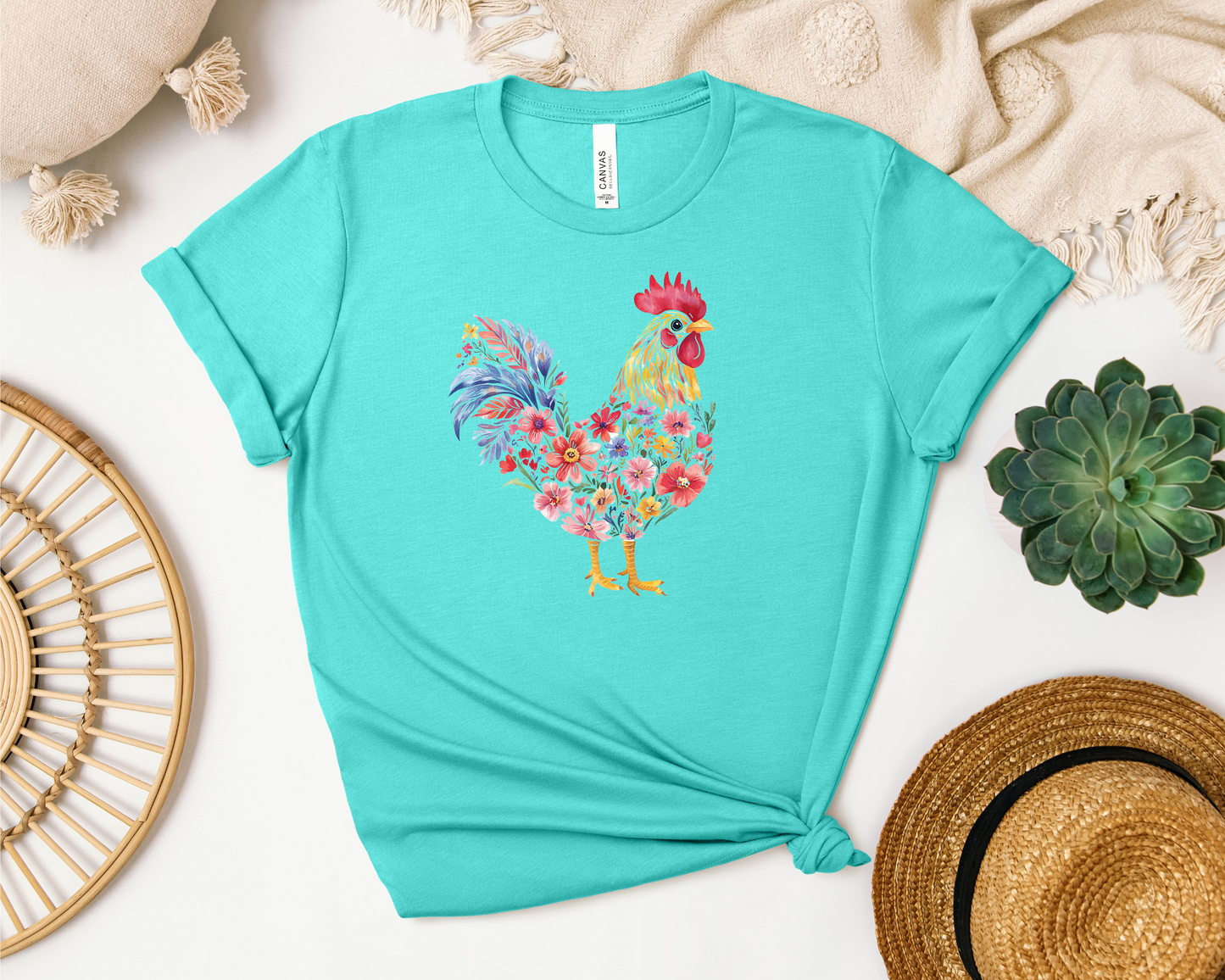 *NEW* FLORAL CHICKEN SHIRT