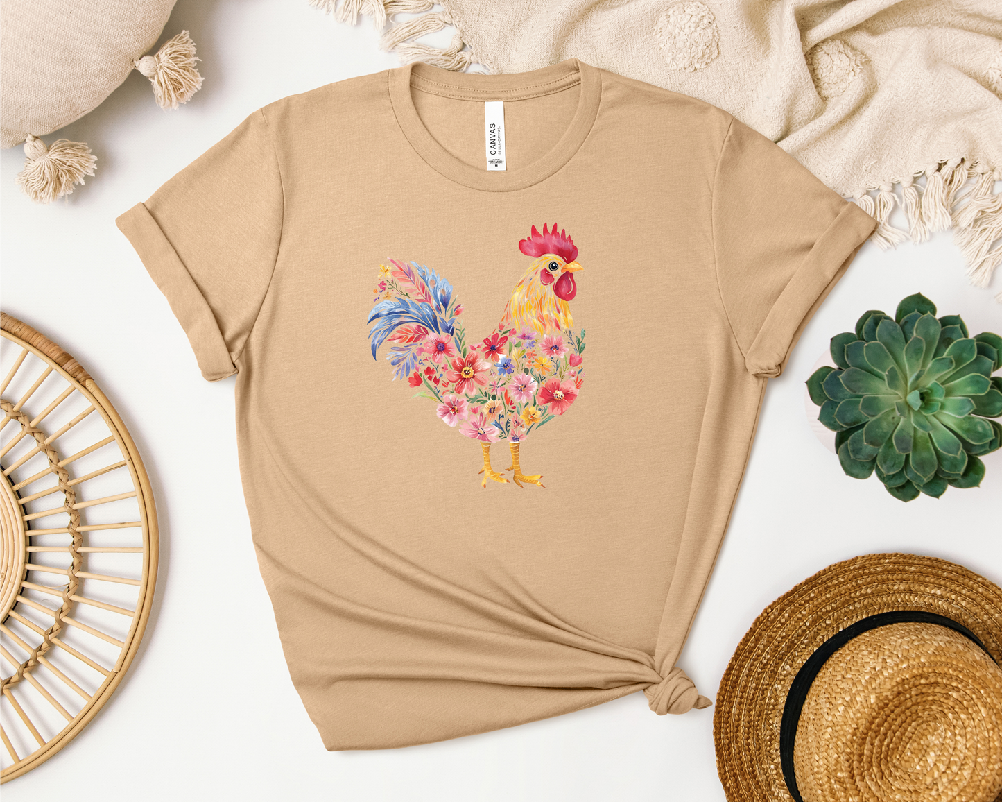 *NEW* FLORAL CHICKEN SHIRT