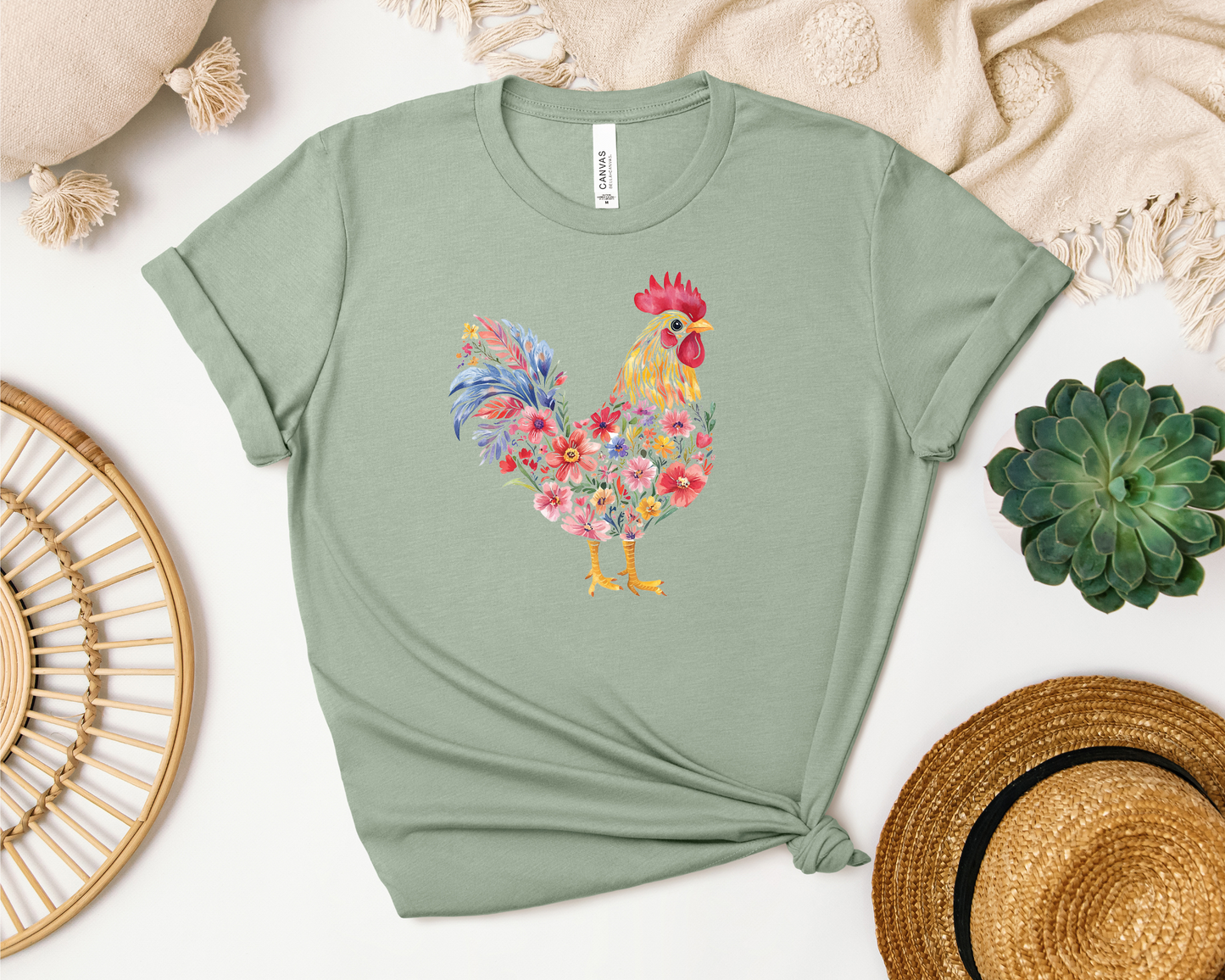*NEW* FLORAL CHICKEN SHIRT