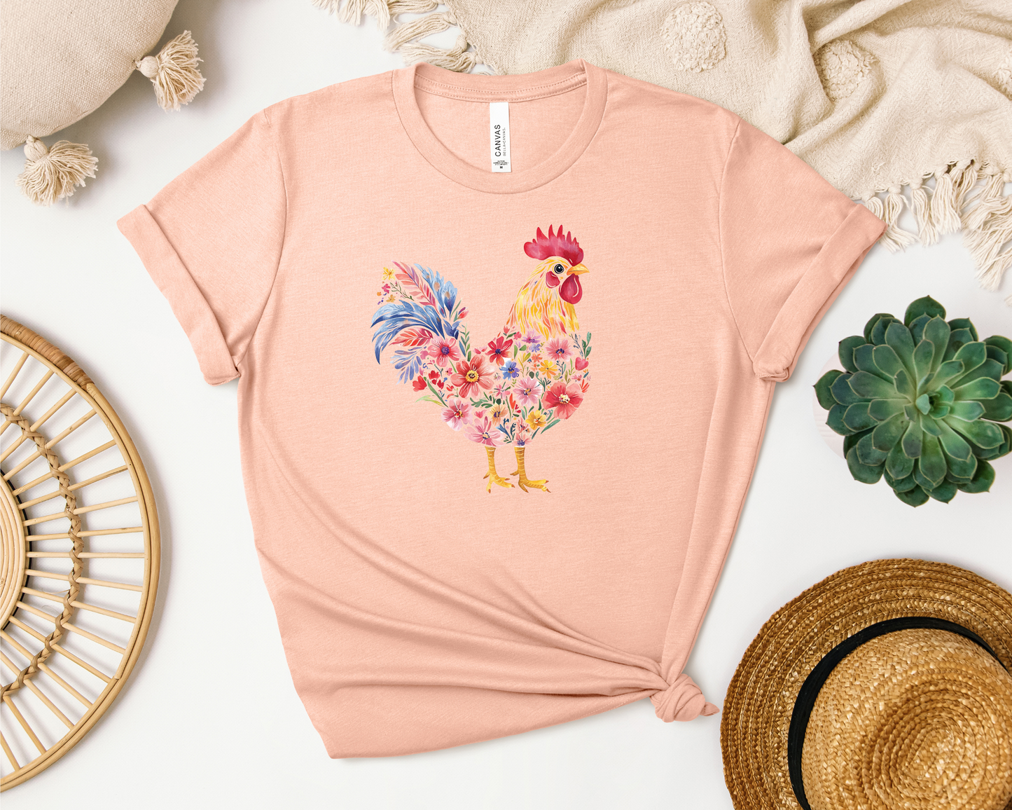 *NEW* FLORAL CHICKEN SHIRT