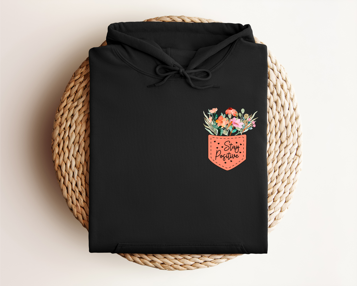 STAY POSITIVE POCKET HOODIE
