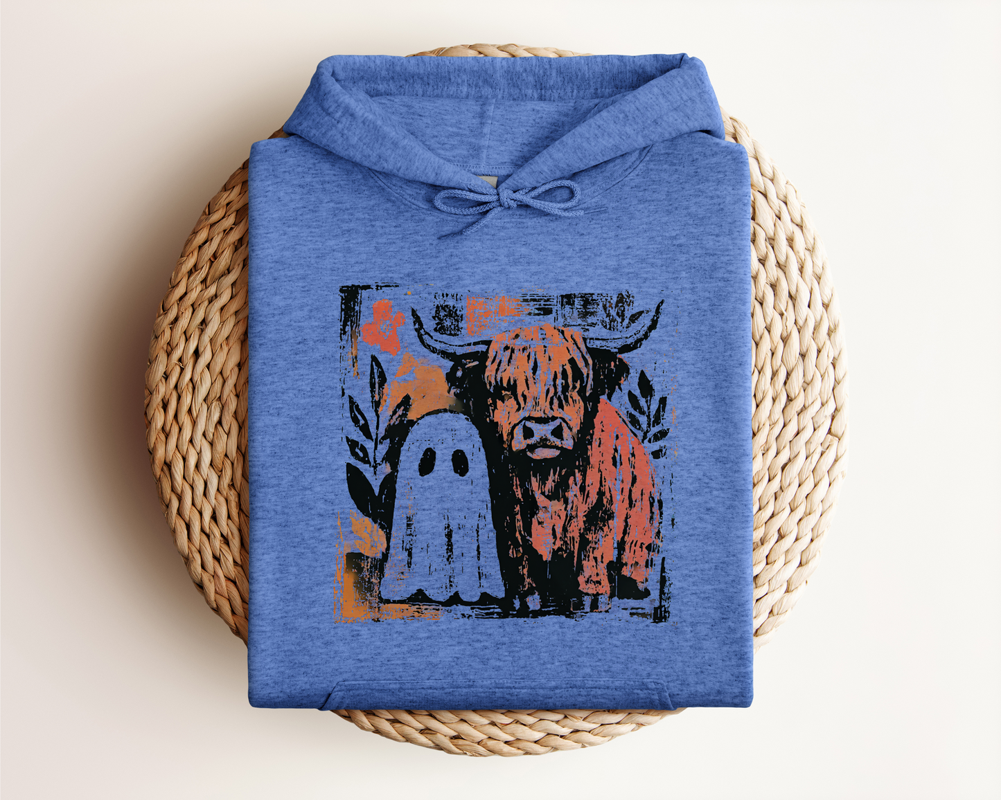 HIGHLAND COW AND GHOST HOODIE