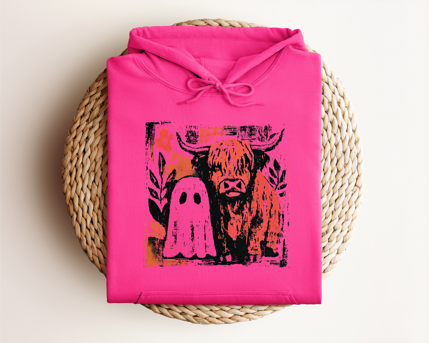 HIGHLAND COW AND GHOST HOODIE