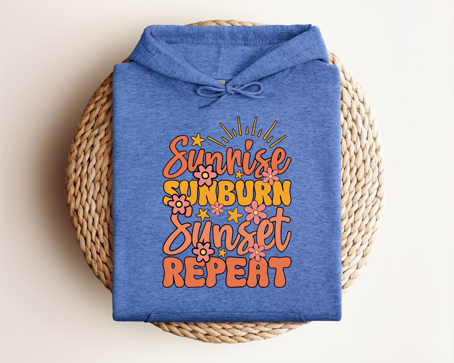 SUNRISE SUNBURN SUNSET REPEAT HOODIE
