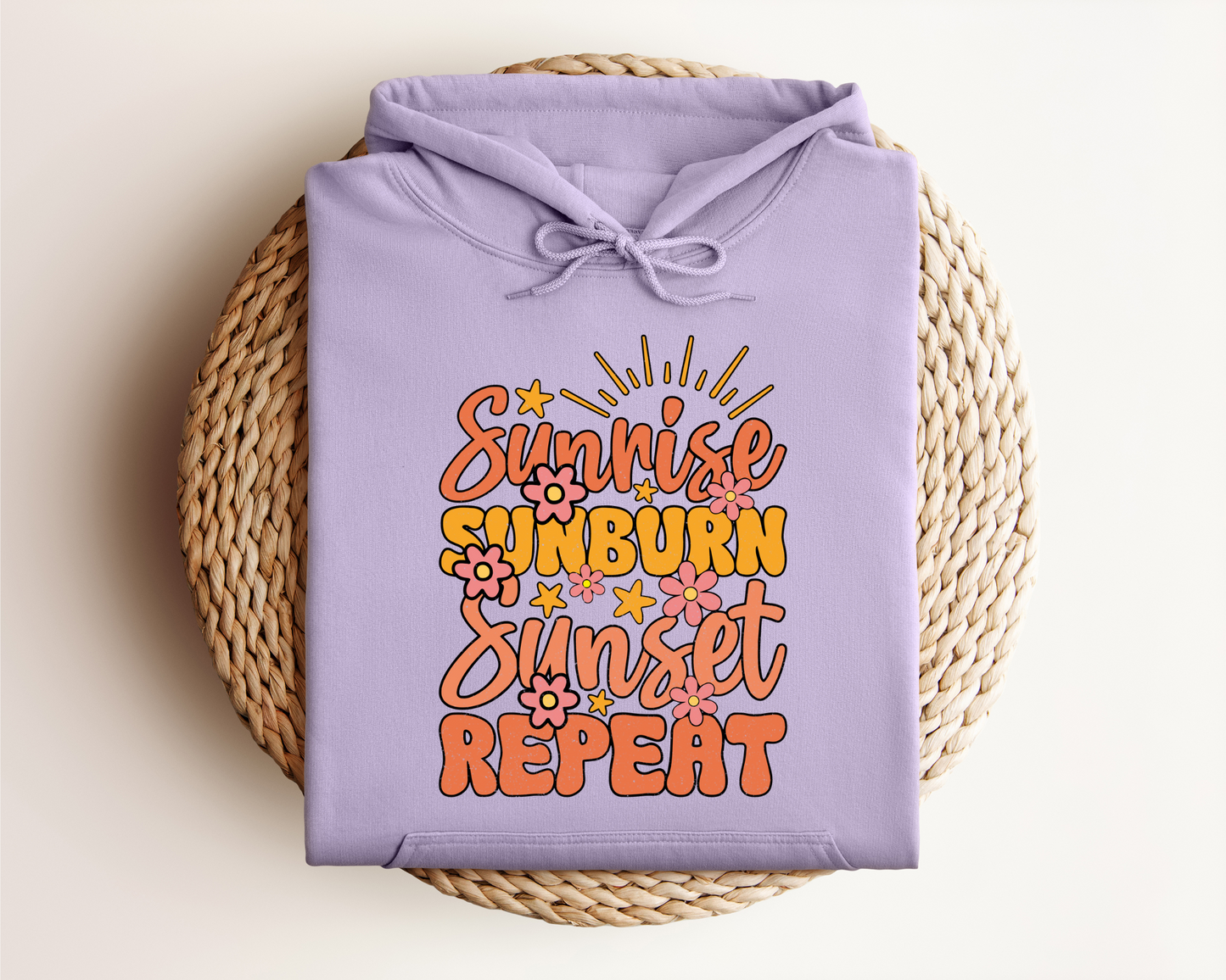 SUNRISE SUNBURN SUNSET REPEAT HOODIE