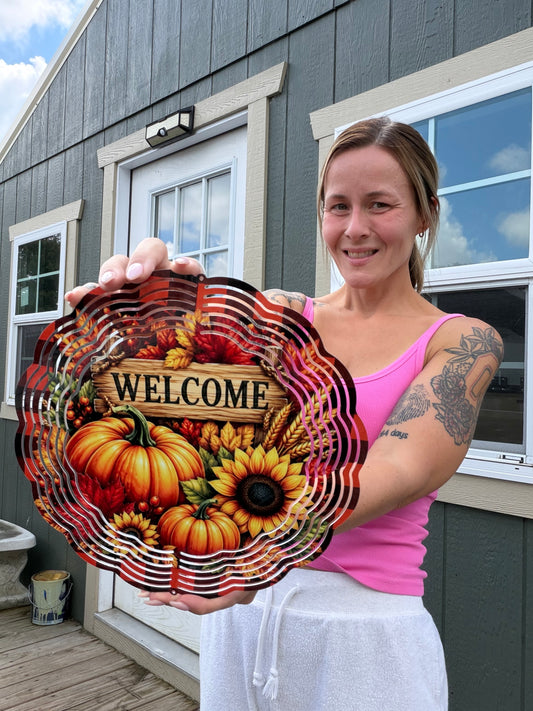 FALL WELCOME 10 INCH WIND SPINNER