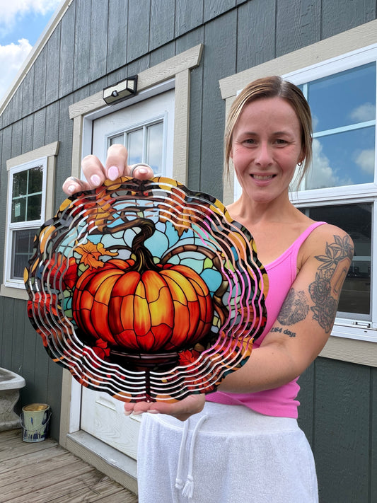 PUMPKIN 10 INCH WIND SPINNER