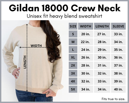 Gildan Crewneck Size Chart