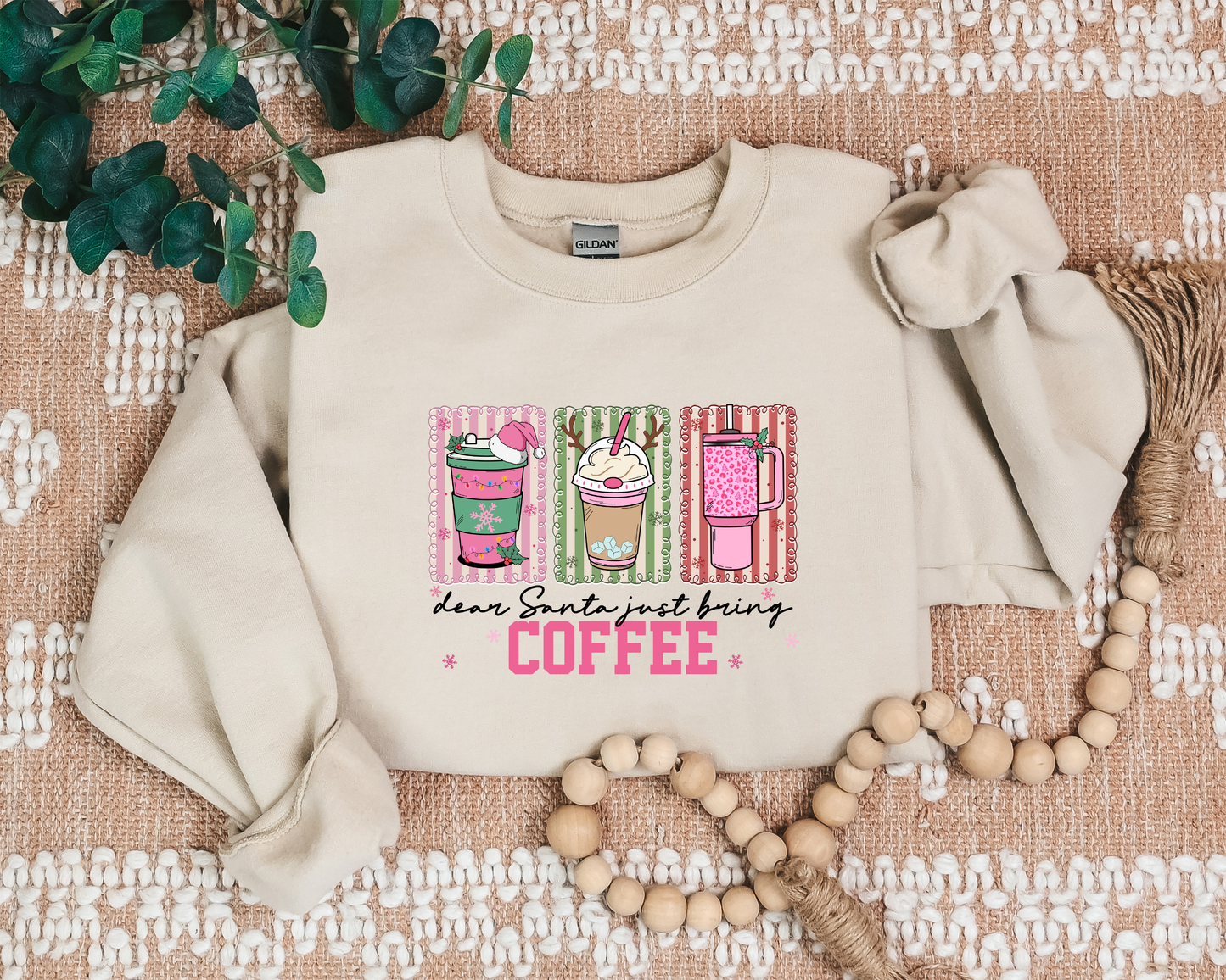 *NEW* DEAR SANTA JUST BRING COFFEE CREW