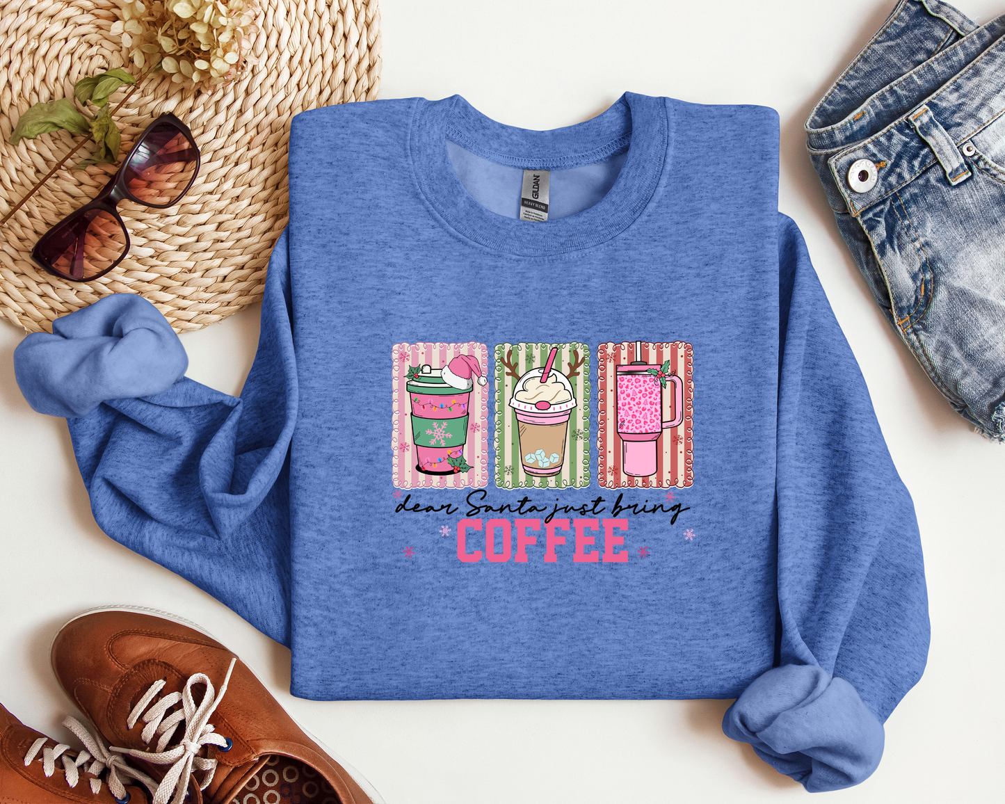 *NEW* DEAR SANTA JUST BRING COFFEE CREW