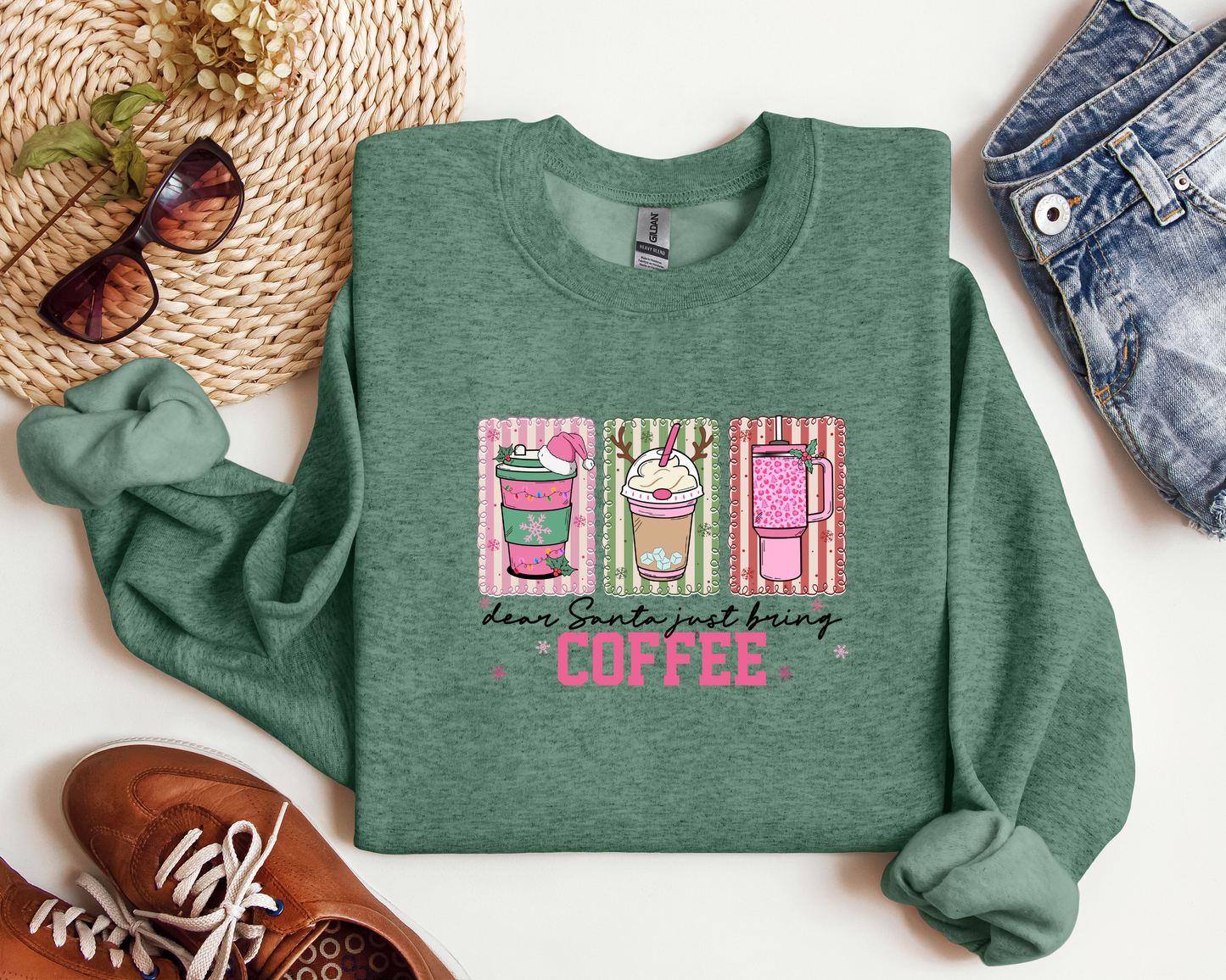 *NEW* DEAR SANTA JUST BRING COFFEE CREW