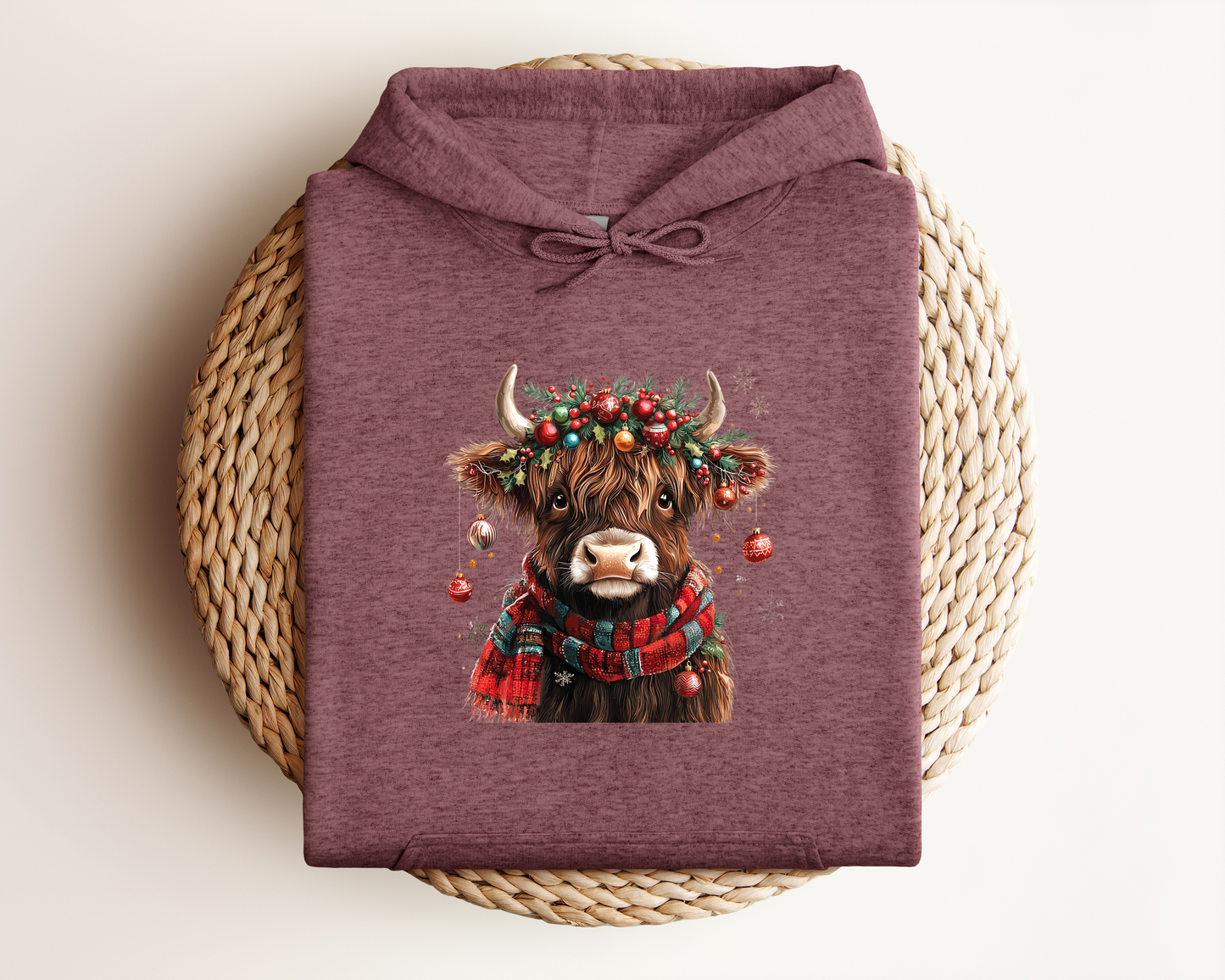 *NEW* CHRISTMAS HIGHLAND COW HOODIE