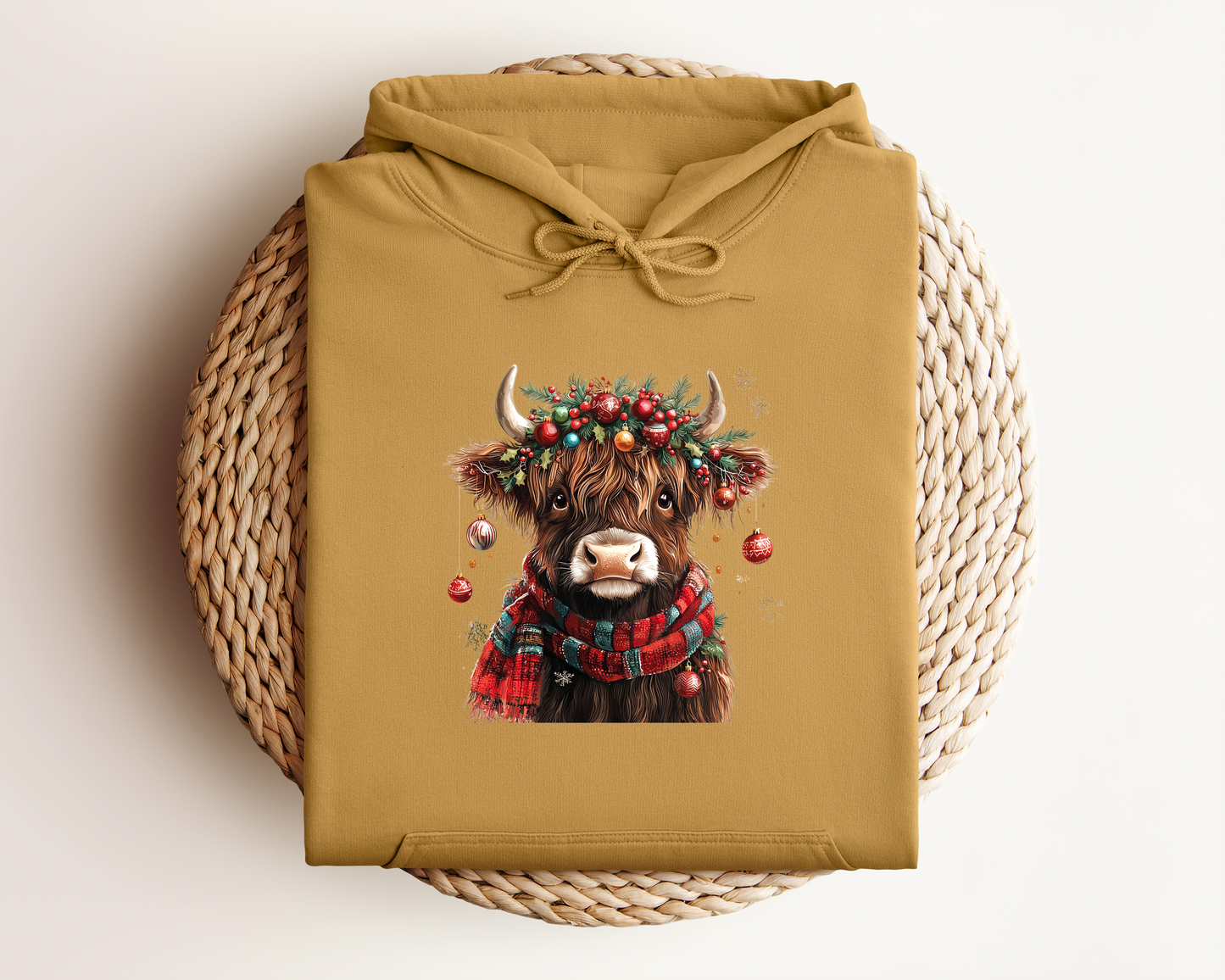 *NEW* CHRISTMAS HIGHLAND COW HOODIE