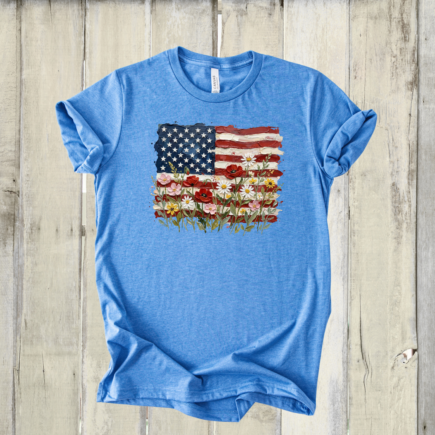 *NEW* AMERICAN FLAG FLORAL SHIRT