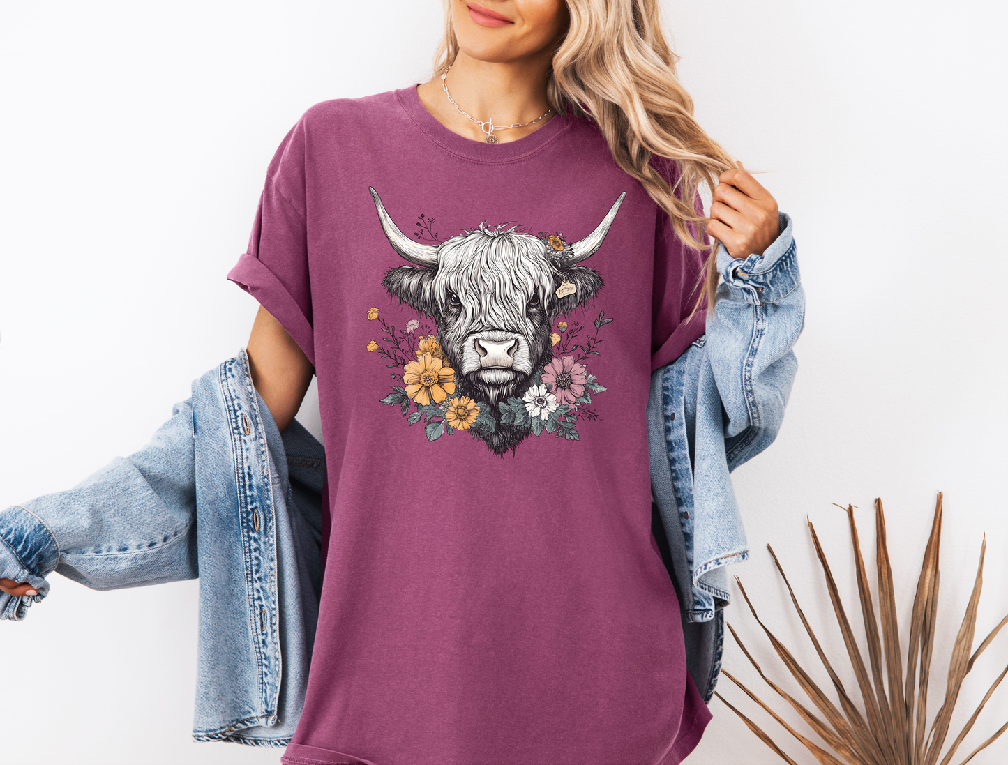 FLORAL HIGHLAND COW CC SHIRT