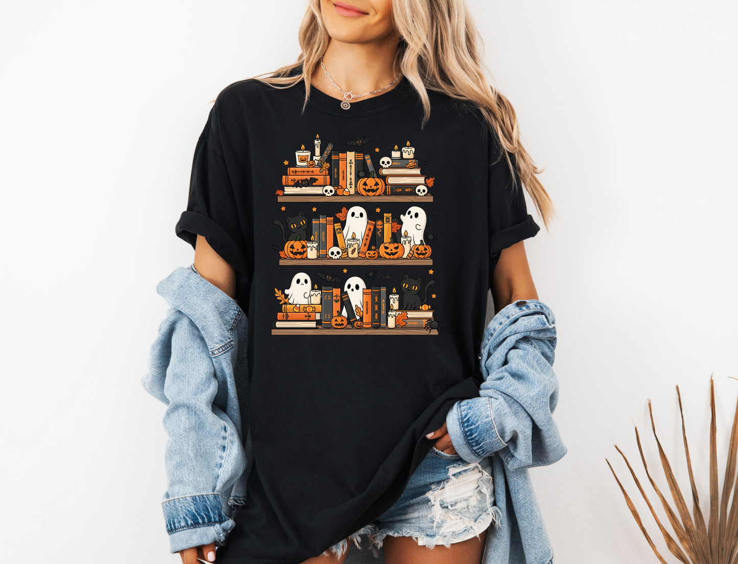 SPOOKY BOOKSHELF CC SHIRT