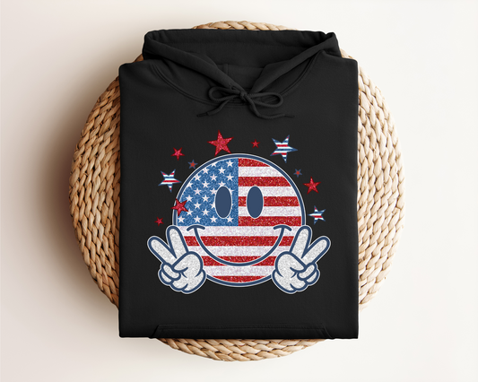 4th of July Smiley Face HOODIE