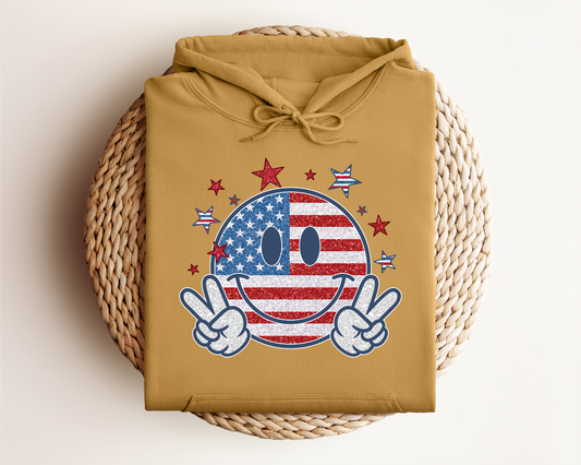 4th of July Smiley Face HOODIE