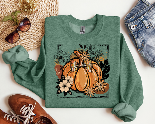 FALL PUMPKIN BOHO VINTAGE CREW