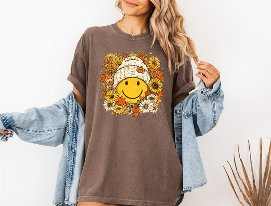 FLORAL FALL SMILEY CC SHIRT