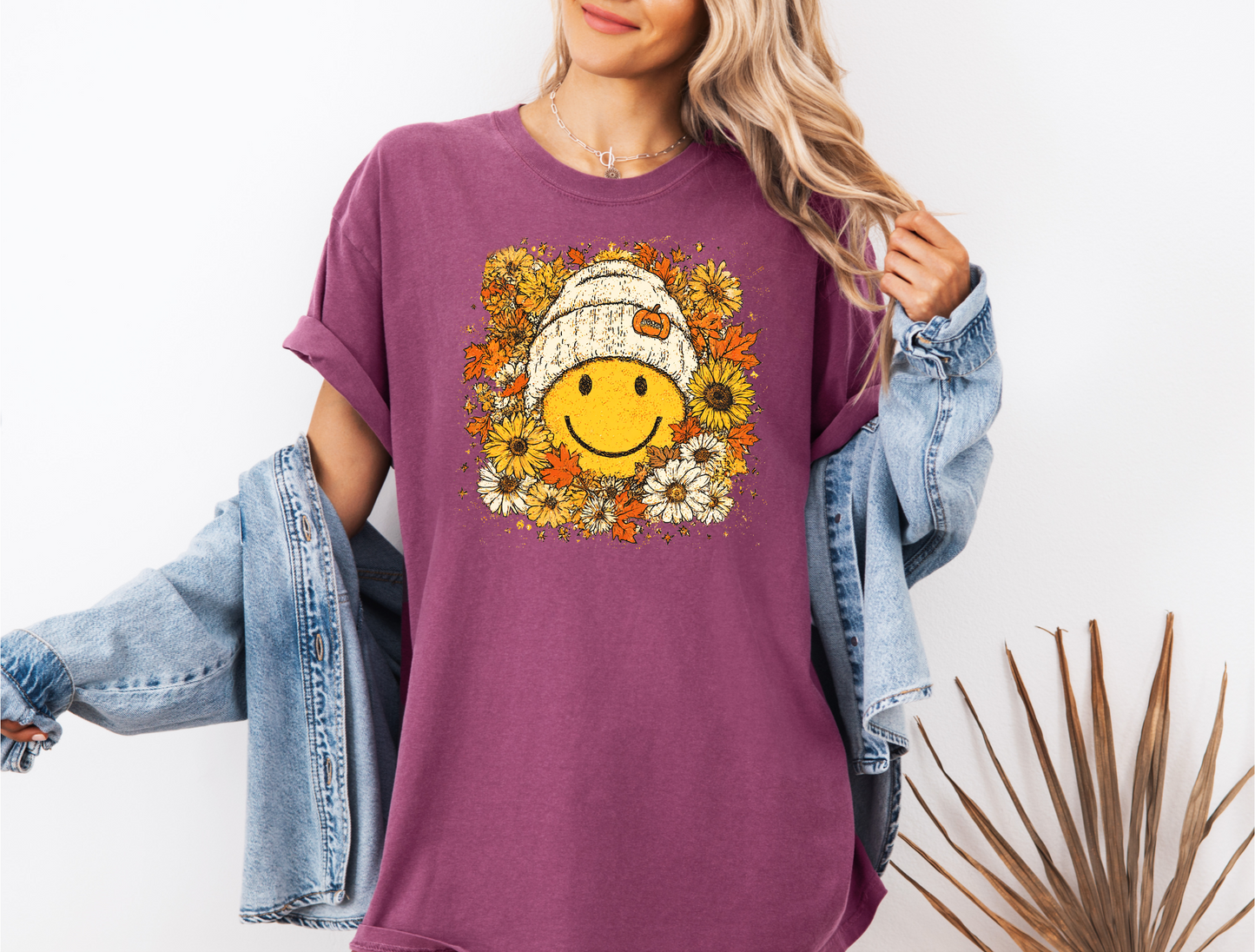 FLORAL FALL SMILEY CC SHIRT