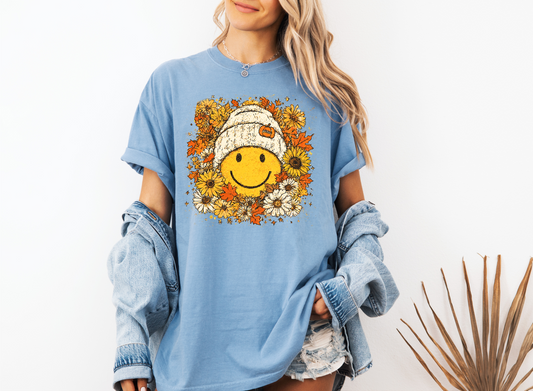 FLORAL FALL SMILEY CC SHIRT