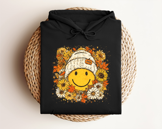 FLORAL FALL SMILEY HOODIE