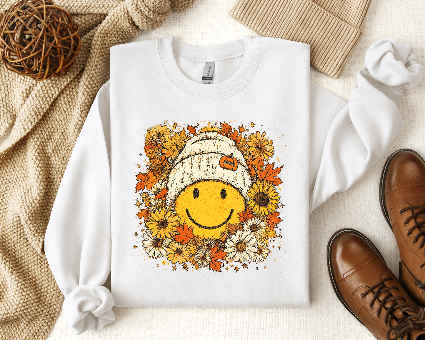 FLORAL FALL SMILEY CREW