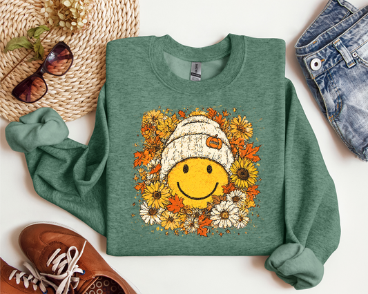 FLORAL FALL SMILEY CREW