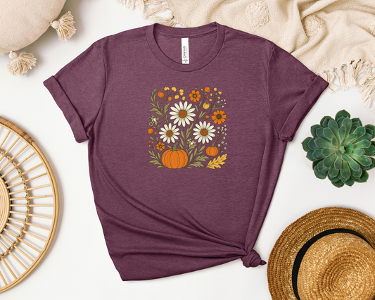 BOHO MULTI FLORAL PUMPKIN SHIRT