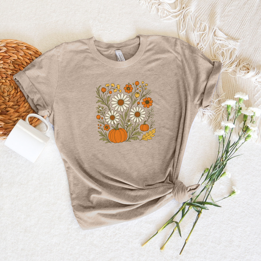 BOHO MULTI FLORAL PUMPKIN SHIRT