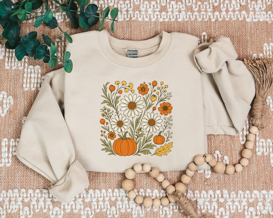 BOHO MULTI FLORAL PUMPKIN CREW