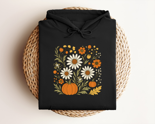 BOHO MULTI FLORAL PUMPKIN HOODIE