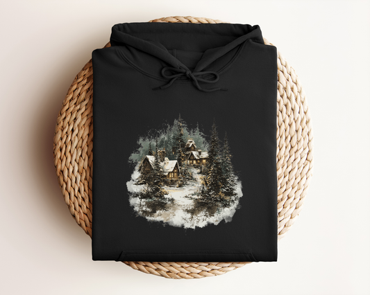 VINTAGE WINTER VILLAGE HOODIE