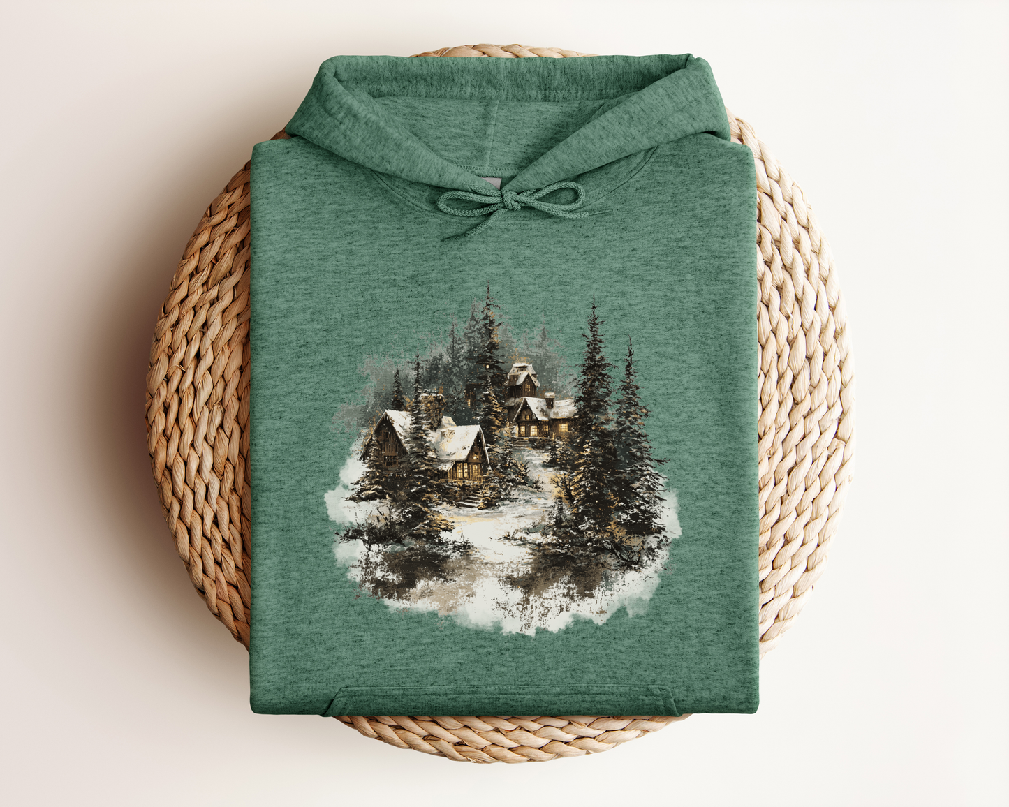 VINTAGE WINTER VILLAGE HOODIE