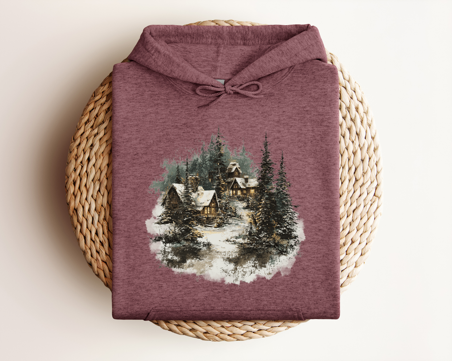 VINTAGE WINTER VILLAGE HOODIE