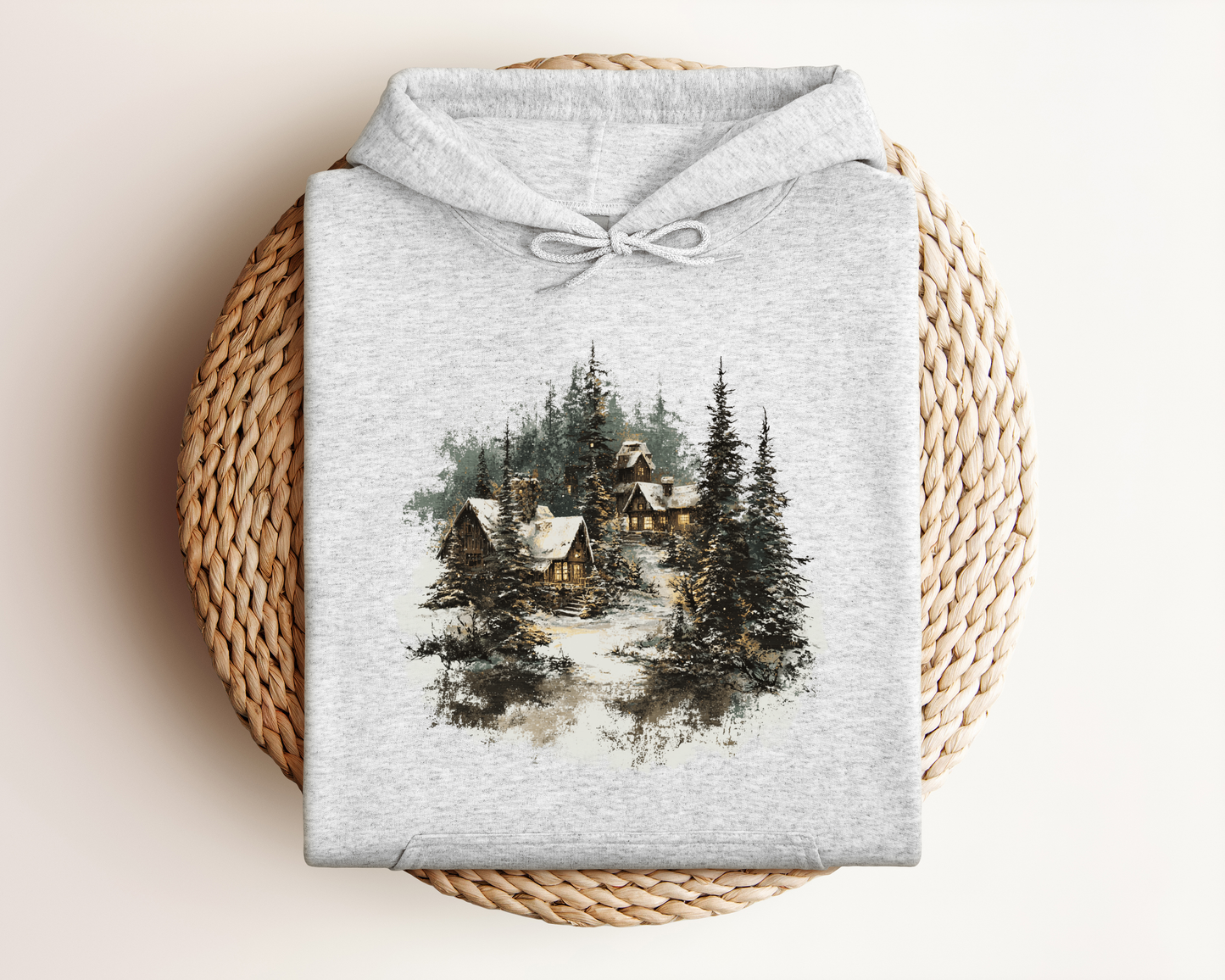 VINTAGE WINTER VILLAGE HOODIE