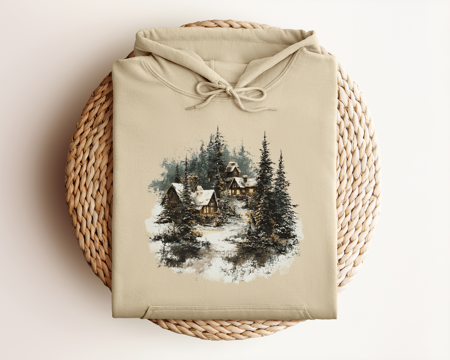 VINTAGE WINTER VILLAGE HOODIE