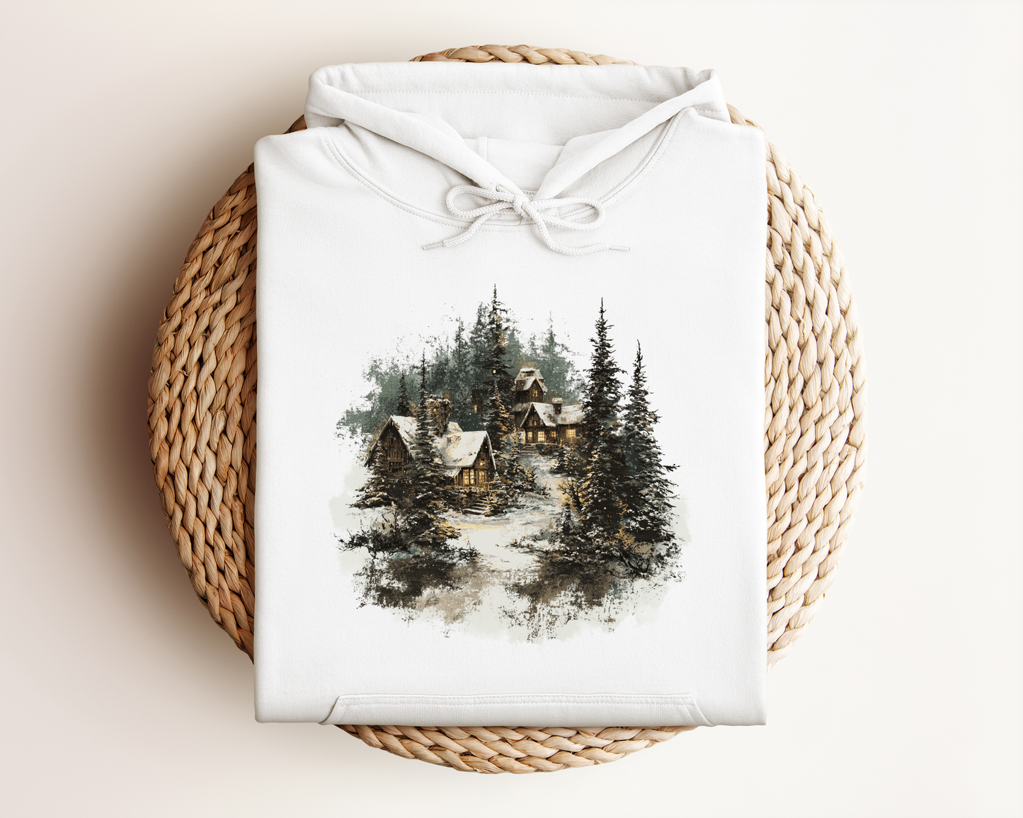 VINTAGE WINTER VILLAGE HOODIE