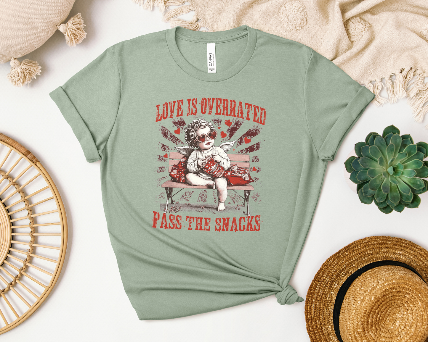 *NEW* LOVE IS OVERRATED PASS THE SNACKS SHIRT