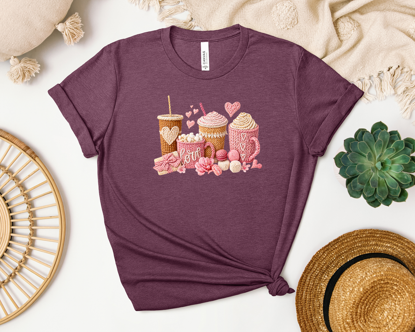 *NEW* YARN VALENTINE COFFEE CUPS SHIRT