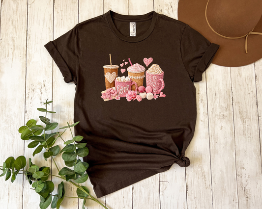 *NEW* YARN VALENTINE COFFEE CUPS SHIRT