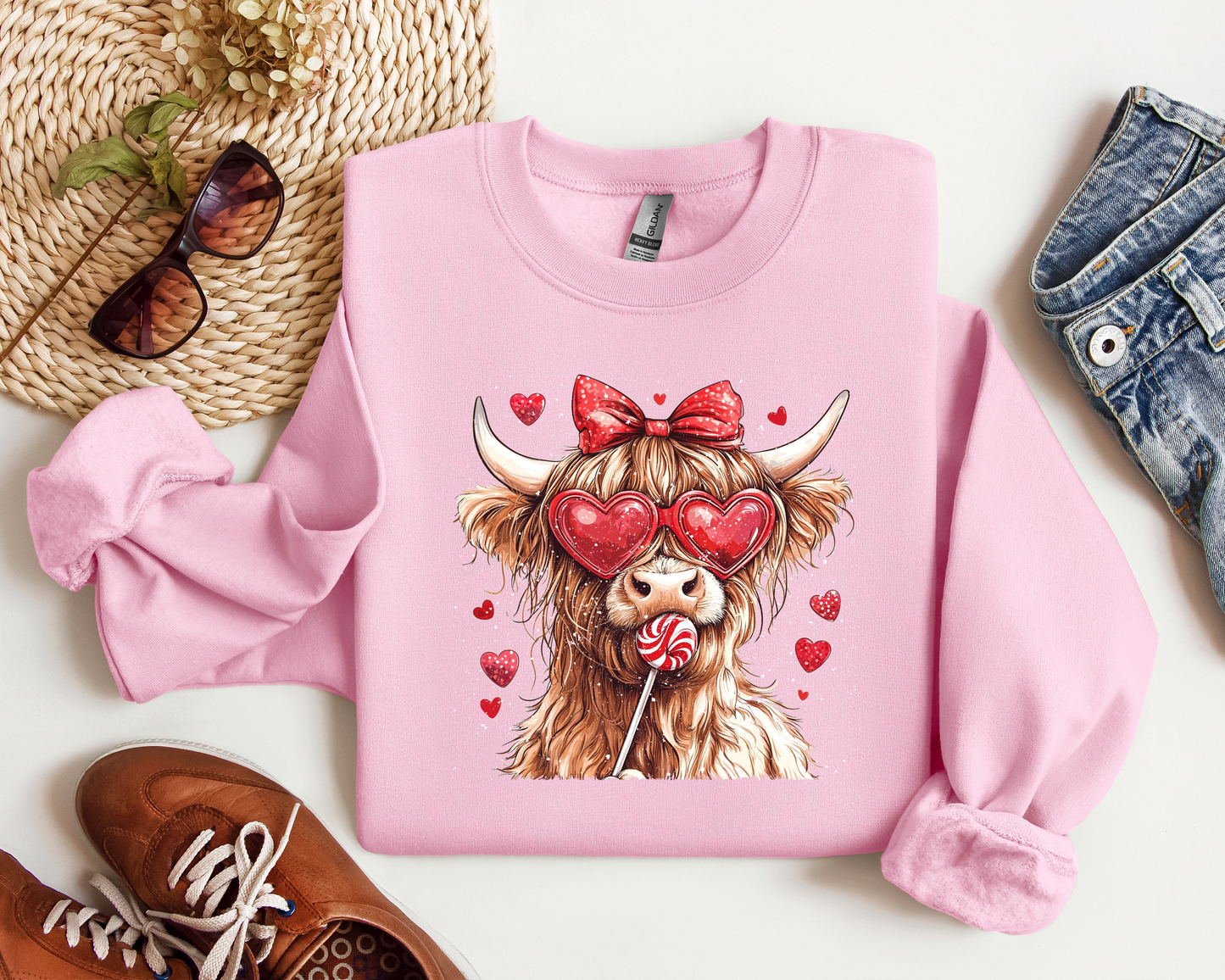 VALENTINE HIGHLAND COW CREW