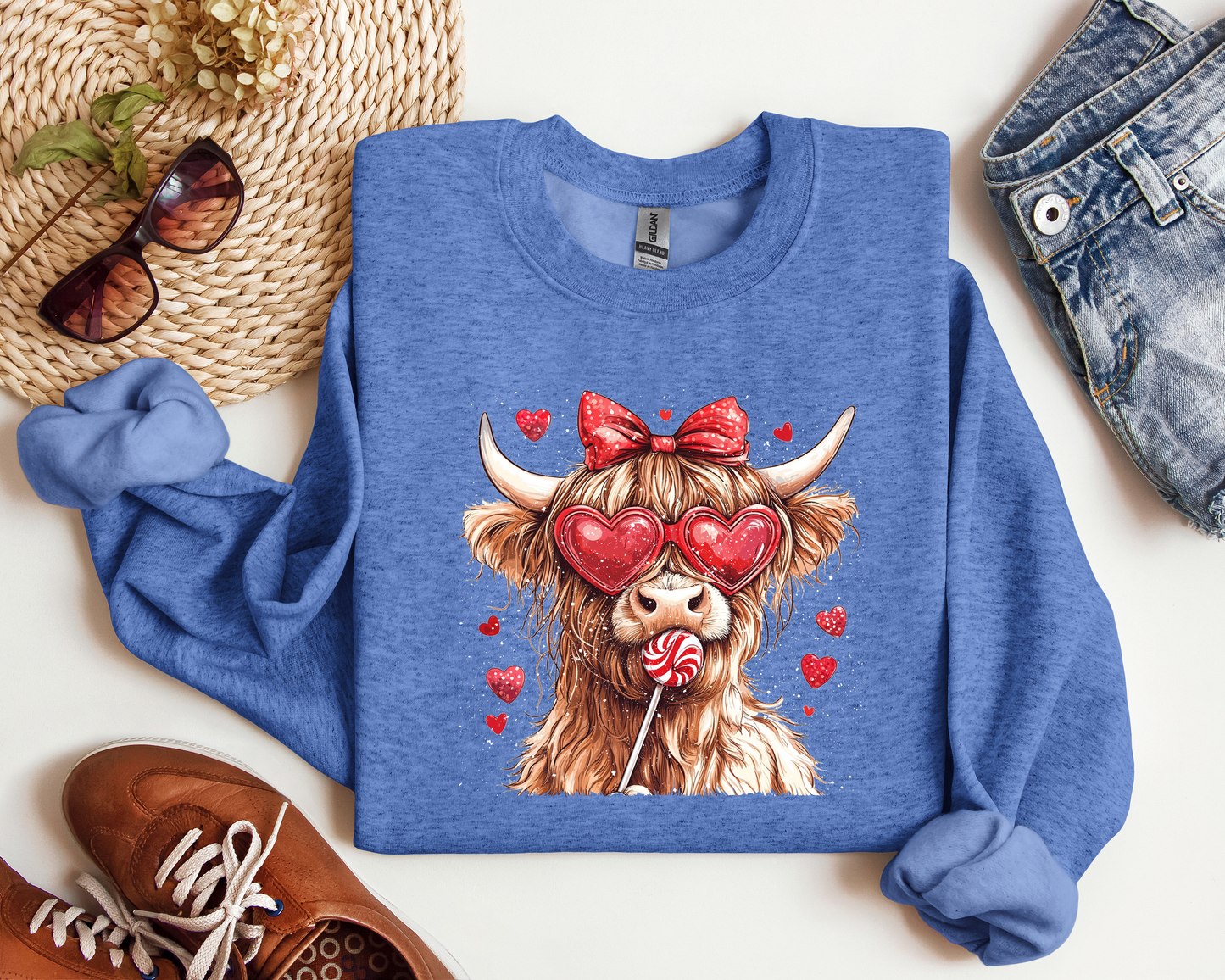 VALENTINE HIGHLAND COW CREW