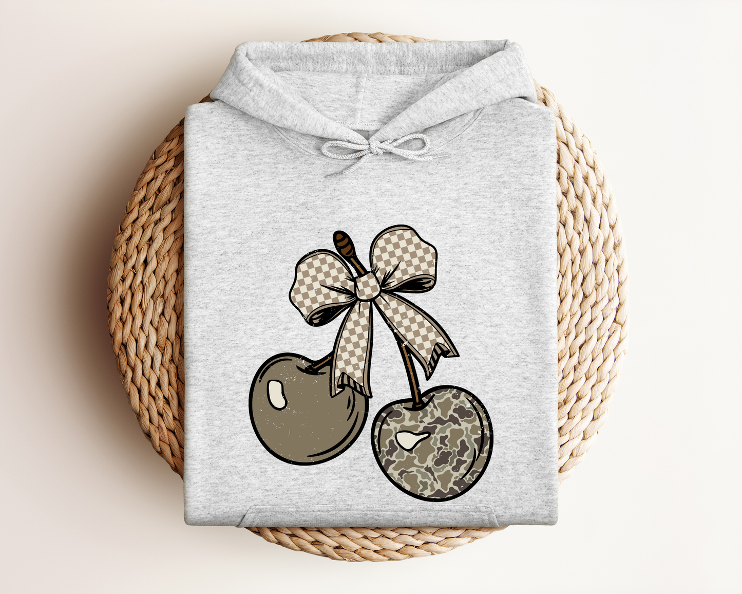 *NEW* CAMO CHECKERED CHERRY BOW HOODIE