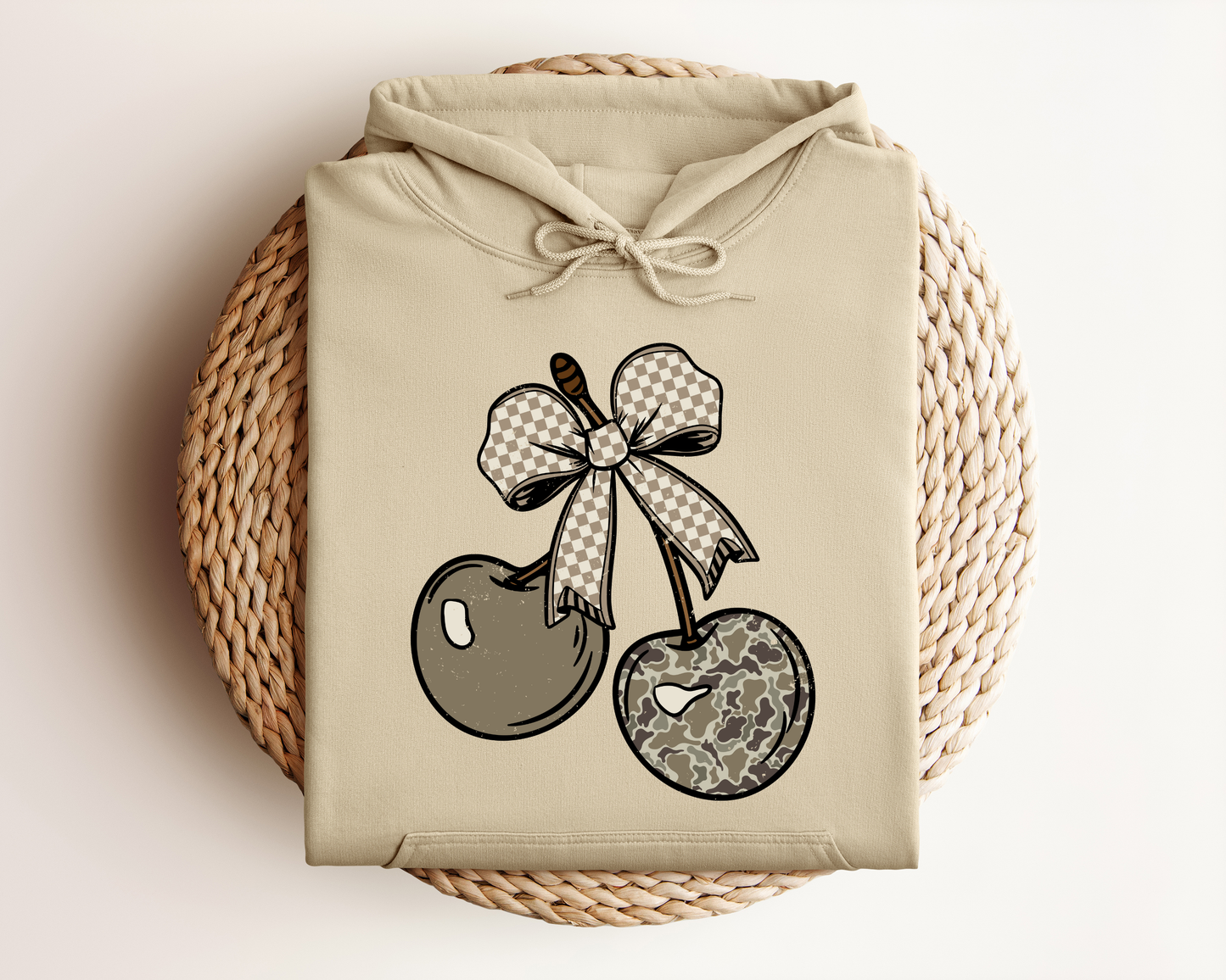 *NEW* CAMO CHECKERED CHERRY BOW HOODIE